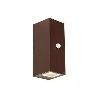 QAZQA - Industrial I Vintage I Настенный светильник для наружного освещения ржаво-коричневый, 2 лампы GU10 AR70 IP44 с датчиком движения - Baleno I Наружное освещение I Up & Down - Продолговатый алюминий - Подходит для светодиодов GU10