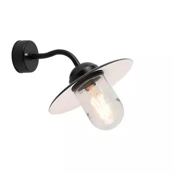 QAZQA - Industrial I Vintage I Умный настенный светильник для наружного освещения, черный IP44, включая WiFi A60 - Мюнхен I Наружное освещение - Круглая сталь - Подходит для светодиодов E27