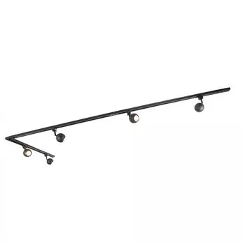 QAZQA - Modern Modern рельсовая система I Прожектор I Потолочный светильник I Потолочный светильник I Прожектор черный, 5 лампочек, 1 фаза - Gissi I Гостиная I Спальня - Продолговатая сталь - Подходит для светодиодов GU10