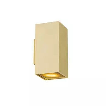 QAZQA — Настенный светильник Design gold I, латунный квадрат, 2 лампы — Sab Honey I гостиная I спальня I Up & Down — алюминиевый квадрат — подходит для светодиодов GU10, золото