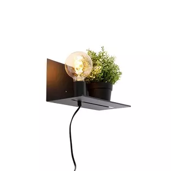 QAZQA - Настенный светильник современный, регулируемый, черный - Muro I спальня - стальной прямоугольный - светодиодный, подходит E27