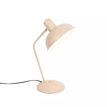 QAZQA - Настольная лампа в стиле ретро, бежевый - Milou I гостиная I спальня I прикроватная лампа - круглая сталь - светодиод подходит E14