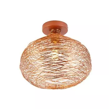 QAZQA - Потолочный светильник Design I Потолочный светильник I Лампа I Light Copper - Sarella I Гостиная I Спальня - круглая сталь - Подходит для светодиодов E27, медь