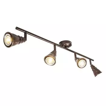 QAZQA - Потолочный точечный светильник в стиле ретро, поворотно-откидной, ржаво-коричневый - Точечный светильник Coney с 4 лампами I гостиная I спальня - круглая сталь - подходит для светодиодов GU10