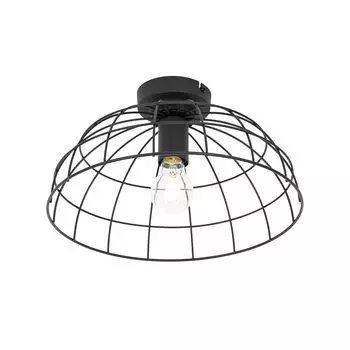QAZQA - Промышленность I Винтаж I Промышленность I Винтаж I Потолочный светильник I Потолочный светильник I Лампа I Черный 35 см - Hanze I Гостиная I Спальня - Круглая сталь - Подходит для светодиодов E27