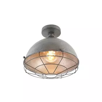 QAZQA - Промышленность I Винтаж I Промышленность I Винтаж I Потолочный светильник I Потолочный светильник I Лампа I Светильник античное серебро 32 см - Курс I Гостиная I Спальня - Сталь круглая - Подходит для светодиодов E27