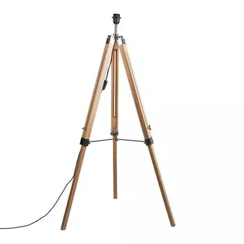 QAZQA - Промышленность I Винтаж I Торшер I Торшер I Торшер I Лампа I Лампа в стиле загородного дома Дерево без абажура - Штатив I Гостиная I Спальня - Продолговатый - Светодиод Подходит E27, коричневый