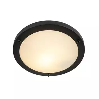 QAZQA - Современная умная ванная комната I Наружный потолочный светильник для ванной комнаты I Потолочный светильник I Лампа I Свет черный, включая Wi-Fi A60 IP44 - Yuma 31 I Наружное освещение - Круглое стекло - Подходит для светодиодов E27
