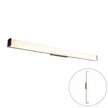 QAZQA - Современная ванная комната I Настенный светильник для ванной комнаты черный 92 см IP44 - Cascada - пластиковый прямоугольный - I (несменный) LED