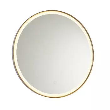 QAZQA - Современная ванная комната I Зеркало для ванной комнаты розовое золото I латунь 70 см, включая сенсорный диммер - Диммер с сенсорной функцией Miral I с регулируемой яркостью - круглое стекло - I (не заменяемый) Светодиод, розовый