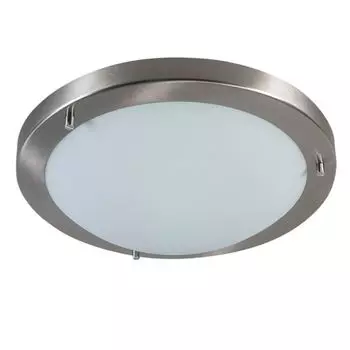 QAZQA - Современный дизайн наружного потолочного светильника I Потолочный светильник I Лампа I Свет сталь I Серебристый I Матовый никель IP44 - Yuma 31 I Наружное освещение I Гостиная I Спальня - стальная круглая - Подходит для светодиодов E27,...