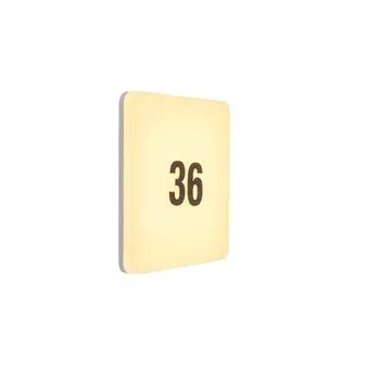 QAZQA - Современный квадратный настенный светильник для наружного освещения со светодиодом и номерным знаком - Plater I Наружное освещение - Пластиковый квадрат - I (несменный) светодиод, белый