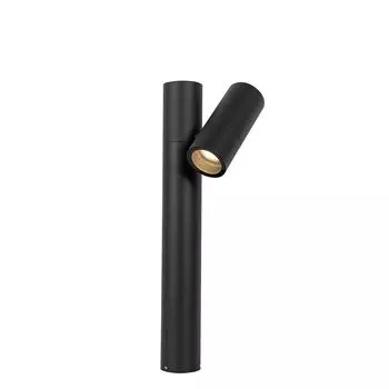 QAZQA - Современный напольный светильник I с цоколем, черный, 50 см, регулируемый - Наружное освещение Duo I - продолговатый алюминий - Подходит для светодиодов GU10