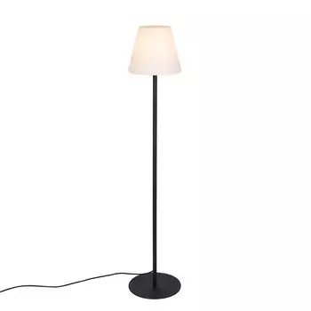 QAZQA - Современный напольный торшер I Торшер I Торшер I лампа I лампа черный - Вирджиния I наружное освещение - продолговатая нержавеющая сталь I овальный - Подходит для светодиодов E27