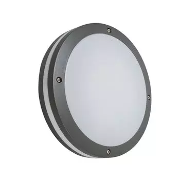 QAZQA - Современный настенный и наружный потолочный светильник для наружного освещения I Потолочный светильник I Lamp I Light антрацит IP54 - Наружное освещение Glow I - алюминиевый круглый - Подходит для светодиодов E27, темно-серый