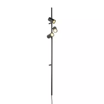 QAZQA - Современный настенный светильник, черный, с педальным переключателем, 3 лампы - Jeana Luxe I гостиная I спальня - продолговатая сталь - подходит для светодиодов GU10