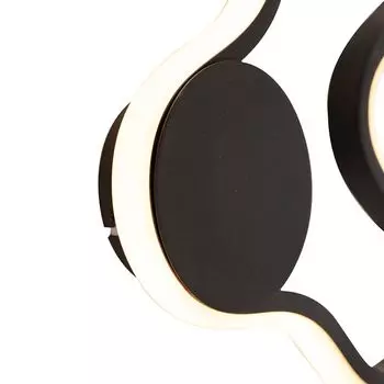 QAZQA - Современный настенный светильник, черный со светодиодом - Plomp I гостиная I спальня - алюминий органический - I (несменный) LED