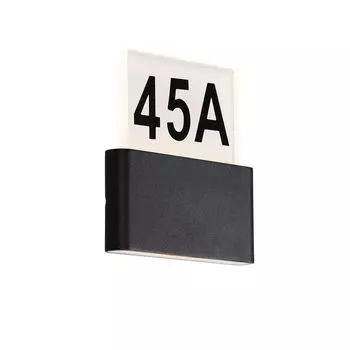 QAZQA - Современный настенный светильник для наружного освещения черный вкл. светодиод с номерами домов IP54 - Канди I наружное освещение I Up I Down - алюминиевый прямоугольный - I (несменный) LED