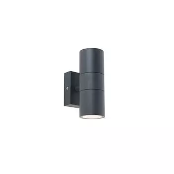 QAZQA - Современный настенный светильник для наружного освещения антрацитовый IP44 - Наружное освещение Duo I I Up & Down - круглый из нержавеющей стали - подходит для светодиодов GU10, темно-серый