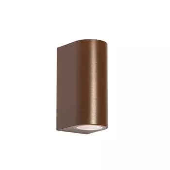 QAZQA - Современный настенный светильник для наружного освещения, пластиковый овальный светильник ржаво-коричневого цвета, 2 лампы - Baleno I Наружное освещение - Овал - Подходит для светодиодов GU10, коричневый