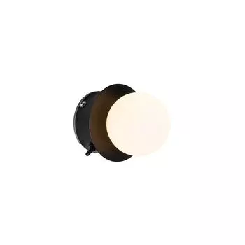 QAZQA - Современный настенный светильник для ванной комнаты I, черный IP44 - Цедерик - стеклянный шар I сферический - светодиод подходит G9