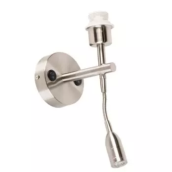 QAZQA - Современный настенный светильник сталь I серебро I матовый никель, включая светодиодную лампу для чтения с выключателем - комбинация I гостиная I спальня - круглая сталь - I E27