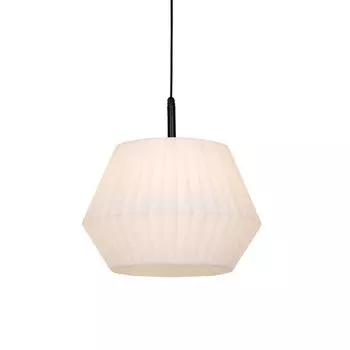 QAZQA - Современный подвесной светильник для наружного освещения I Подвесной светильник I Подвесной светильник черный с белым абажуром 45,6 см IP44 - Наружное освещение Robbert I - круглый пластик - Подходит для светодиодов E27, белый