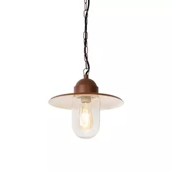 QAZQA - Современный подвесной светильник для наружного освещения I Подвесной светильник I Подвесной светильник ржаво-коричневого цвета IP44 - Наружное освещение Kansas I - круглая сталь - Подходит для светодиодов E27, коричневый