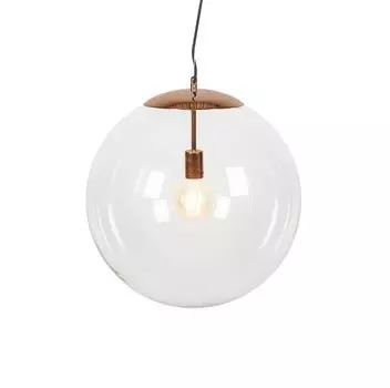 QAZQA - Современный подвесной светильник I Подвесной светильник I Подвесной светильник медь 50 см - Шар I Гостиная I Спальня - Стеклянный шар I Сферический - Подходит для светодиодов E27