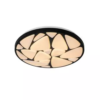 QAZQA - Современный потолочный светильник I Потолочный светильник I Лампа I свет черный 39 см, включая светодиод и диммер - Диммер Marian I с регулируемой яркостью I гостиная I спальня - пластиковый круглый - I (не заменяемый) LED