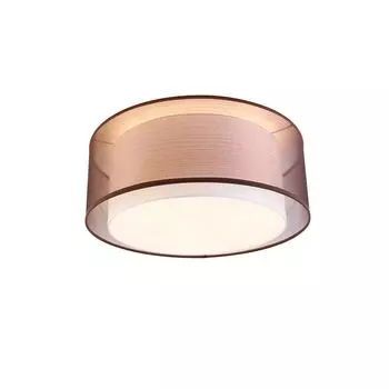 QAZQA - Современный потолочный светильник I Потолочный светильник I Лампа I Светло-коричневый с белым 50 см, 3 лампы - барабан с дуэтом абажура I Гостиная I Спальня - текстильный цилиндр - подходит светодиод E14