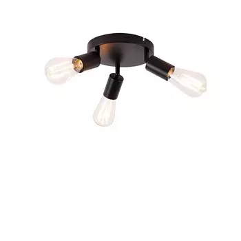 QAZQA - Современный потолочный светильник I Потолочный светильник I Лампа I свет черный 3-ламповый точечный светильник круглый - Удобная I гостиная I спальня - стальная круглая - Подходит для светодиодов E27