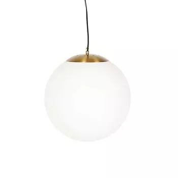 QAZQA - Современный скандинавский подвесной светильник I Подвесной светильник I Подвесной светильник опаловое стекло 40 см - Шар 40 I Гостиная I Спальня - Шар I сферический - Подходит светодиод E27, белый