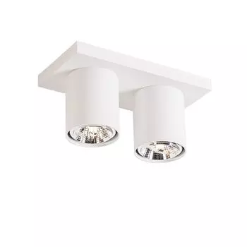 QAZQA - Современный современный потолочный точечный светильник, белый, 2 лампы - Tubo I гостиная I спальня - продолговатый алюминий - светодиод подходит GU10