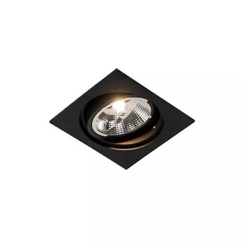 QAZQA — Современный современный встраиваемый точечный светильник черного цвета, регулируемый — Chuck 111 I гостиная I спальня — алюминиевый квадрат — светодиод подходит для GU10, черный