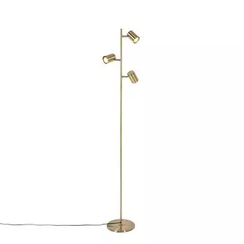 QAZQA - Современный торшер I Торшер I Торшер I Лампа I свет бронза с 3 лампочками - Джина I гостиная I спальня - продолговатая сталь - Подходит для светодиодов GU10