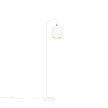 QAZQA - Современный торшер I Торшер I Торшер I Лампа I свет белый - Лофти I гостиная I спальня - текстильный круглый I продолговатый I цилиндр - подходит светодиод E27