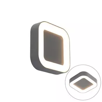 QAZQA - Современный уличный настенный и потолочный светильник I Потолочный светильник I Лампа I квадрат IP54 - Наружное освещение Ariel I - алюминиевый квадрат - I (несменный) светодиод, серый