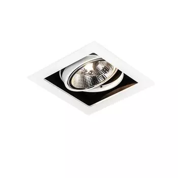 QAZQA - Современный встраиваемый светильник белого цвета, регулируемый 18 см - Artemis 111 I гостиная I спальня - алюминиевый квадрат - светодиод подходит GU10, белый