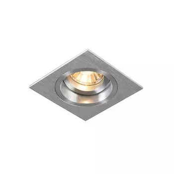 QAZQA — Современный встраиваемый точечный квадрат из алюминия, поворотный и наклоняемый — Chuck I гостиная I спальня — стальной квадрат — светодиод подходит для GU10, серебро