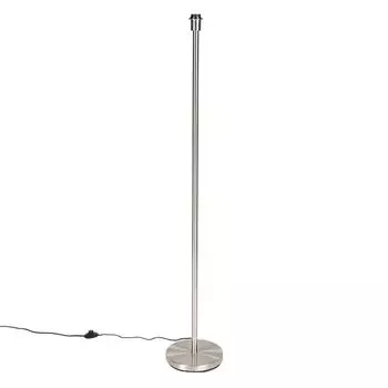 QAZQA - Торшер Modern I Торшер I Торшер I Лампа I Легкая сталь I Серебристый I Матовый никель без абажура - Simplo I Гостиная I Спальня - продолговатая сталь - Подходит для светодиодов E27, серебро