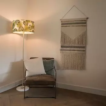 QAZQA - Торшер современный из латуни с абажуром 50 см - Kaso I гостиная I спальня - круглая сталь - подходит для светодиодов E27, зеленый