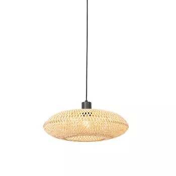 QAZQA - Восточный подвесной светильник в восточном стиле I подвесной светильник I подвесной светильник бамбук 40 см - Острава I гостиная I спальня - круглый бамбук - подходит светодиод E27, белый