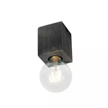 QAZQA — Загородный дом I Винтажный деревенский стиль, черное дерево — Блок I Гостиная I Спальня — Прямоугольный — Подходит для светодиодов E27, черный