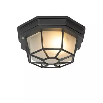 QAZQA - Загородный дом I Винтажный сельский наружный потолочный светильник I Потолочный светильник I Лампа I Свет темно-серого цвета IP44 - Bri S I Наружное освещение - Алюминиевый круглый - Подходит для светодиодов E27, темно-серый