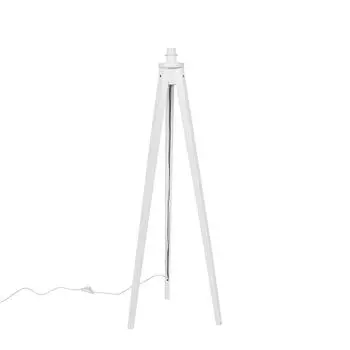 QAZQA - Загородный дом I винтажный деревенский торшер штатив белый - классический штатив I гостиная I спальня - продолговатое дерево - светодиод подходит E27