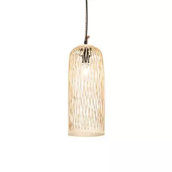QAZQA - Загородный дом I винтажный сельский подвесной светильник I подвесной светильник I подвесной светильник для наружного использования, ротанг, 25 см - Calamus I наружное освещение - круглый - подходит светодиод E27, белый