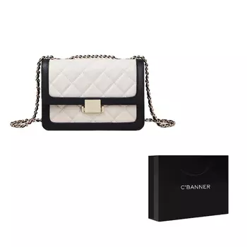 Qianbaidu C°Banner C°BANNER Женская сумка через плечо, Черно-белый ромб