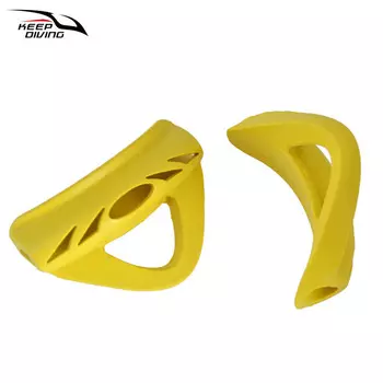 QINGHONG, 2 комплекта ласт для дайвинга, пружинная сталь, с ручкой, цветная резиновая ручка, оборудование для технического дайвинга XJ-004, желтый, один размер подходит всем