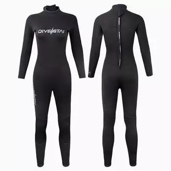QINGHONG 3 мм гидрокостюм комбинезон теплый гидрокостюм для серфинга женский с длинными рукавами морозостойкий DIVESTAR черный размер S-XXL